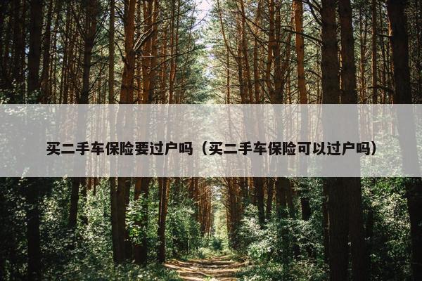 买二手车保险要过户吗（买二手车保险可以过户吗）