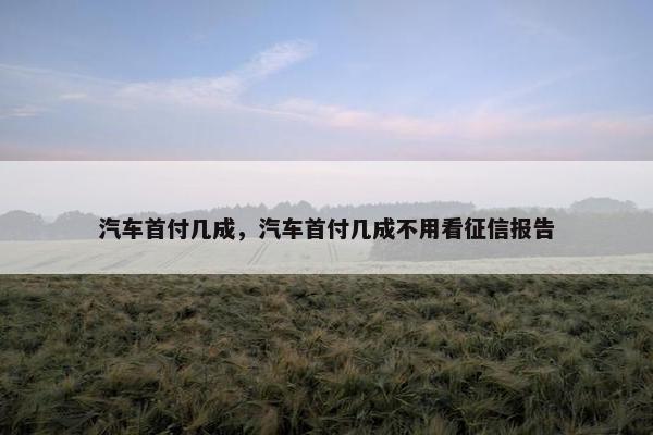 汽车首付几成，汽车首付几成不用看征信报告