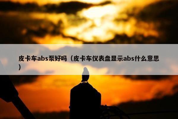 皮卡车abs泵好吗（皮卡车仪表盘显示abs什么意思）