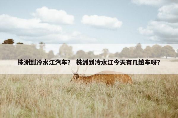 株洲到冷水江汽车？ 株洲到冷水江今天有几趟车呀？