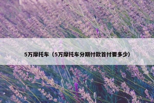 5万摩托车（5万摩托车分期付款首付要多少）