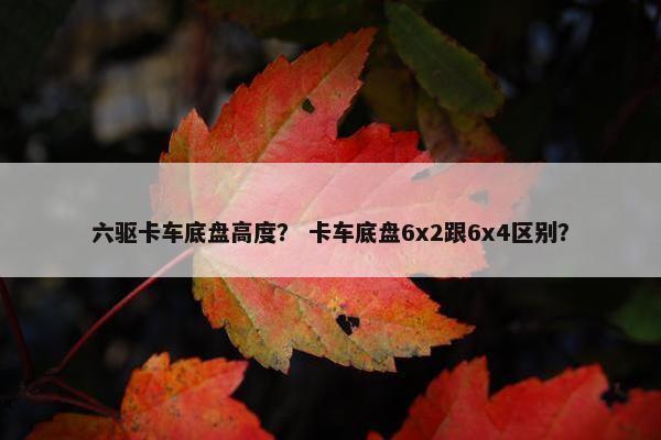 六驱卡车底盘高度？ 卡车底盘6x2跟6x4区别？