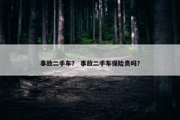 事故二手车？ 事故二手车保险贵吗？
