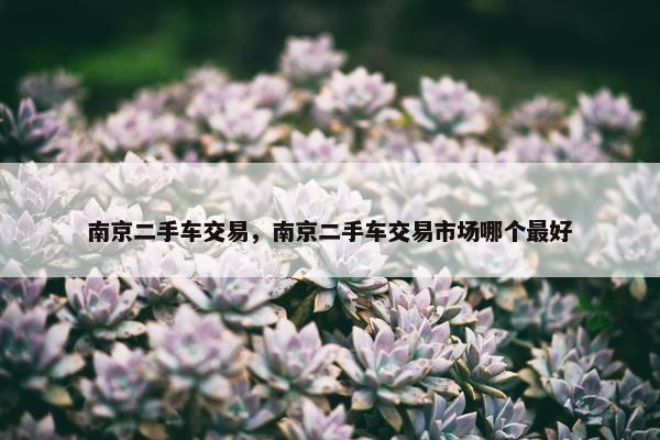 南京二手车交易，南京二手车交易市场哪个最好