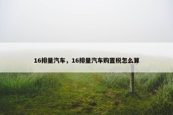 16排量汽车，16排量汽车购置税怎么算