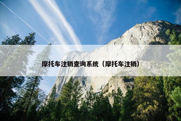 摩托车注销查询系统（摩托车注销）