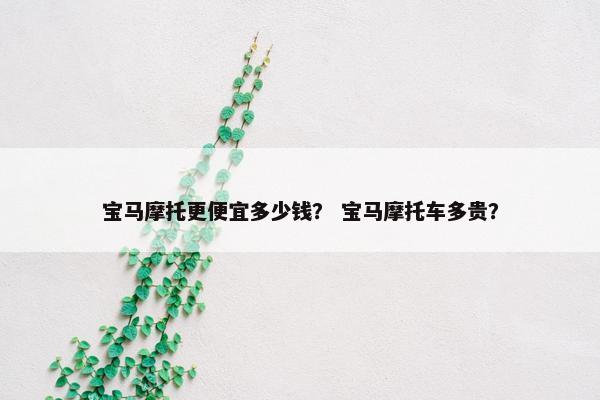 宝马摩托更便宜多少钱？ 宝马摩托车多贵？