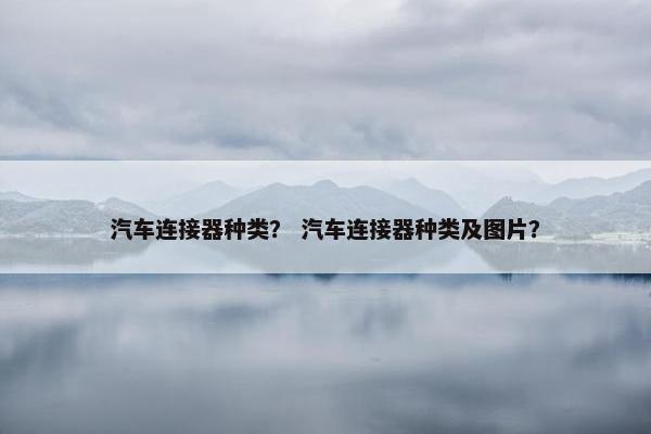 汽车连接器种类？ 汽车连接器种类及图片？