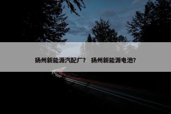 扬州新能源汽配厂？ 扬州新能源电池？