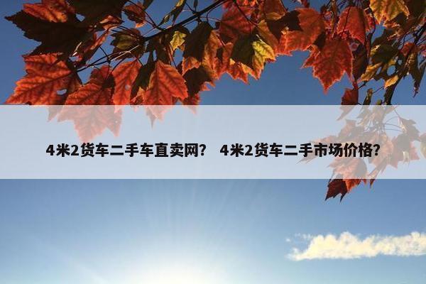 4米2货车二手车直卖网？ 4米2货车二手市场价格？