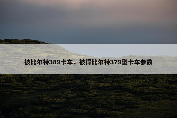 彼比尔特389卡车，彼得比尔特379型卡车参数