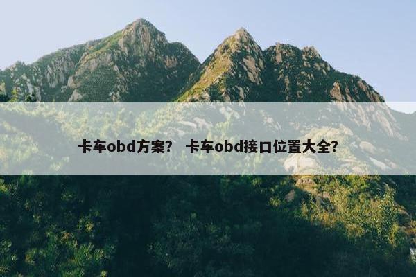 卡车obd方案？ 卡车obd接口位置大全？