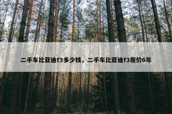 二手车比亚迪f3多少钱，二手车比亚迪f3报价6年