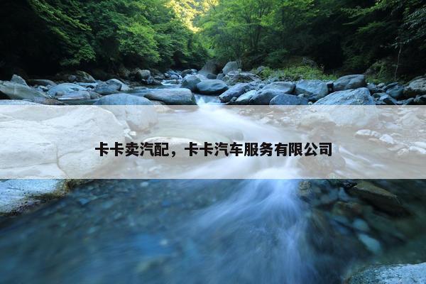卡卡卖汽配，卡卡汽车服务有限公司