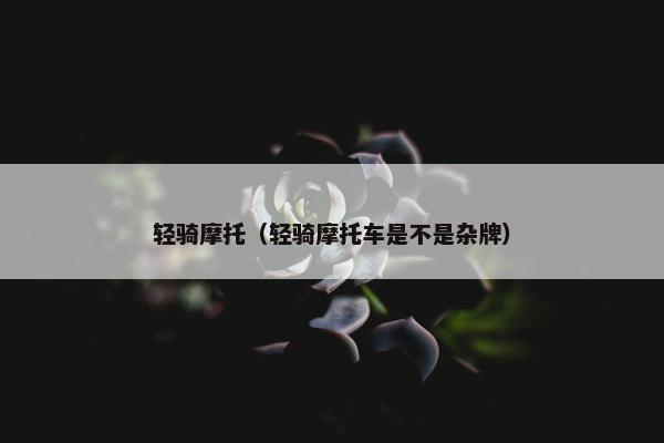 轻骑摩托（轻骑摩托车是不是杂牌）