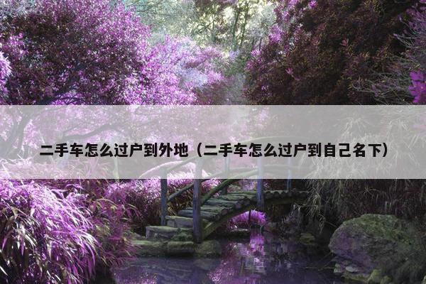 二手车怎么过户到外地（二手车怎么过户到自己名下）