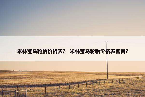 米林宝马轮胎价格表？ 米林宝马轮胎价格表官网？
