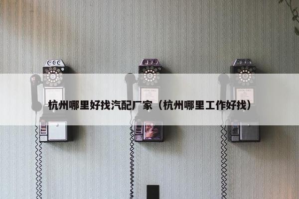 杭州哪里好找汽配厂家（杭州哪里工作好找）
