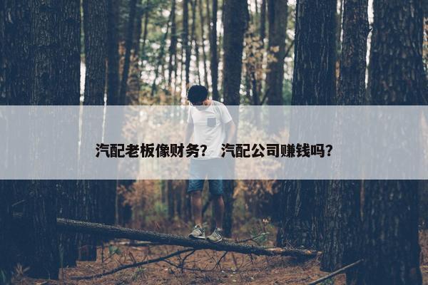 汽配老板像财务？ 汽配公司赚钱吗？