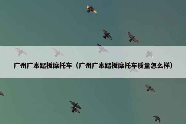 广州广本踏板摩托车（广州广本踏板摩托车质量怎么样）