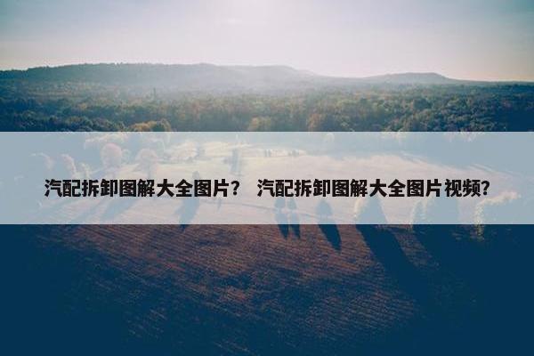 汽配拆卸图解大全图片？ 汽配拆卸图解大全图片视频？