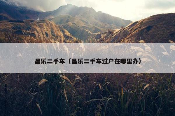 昌乐二手车（昌乐二手车过户在哪里办）