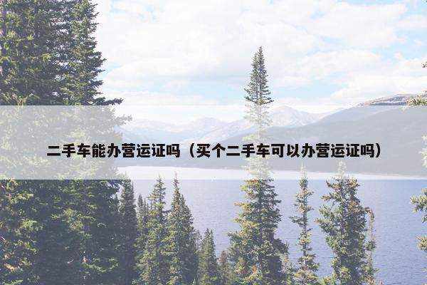 二手车能办营运证吗（买个二手车可以办营运证吗）