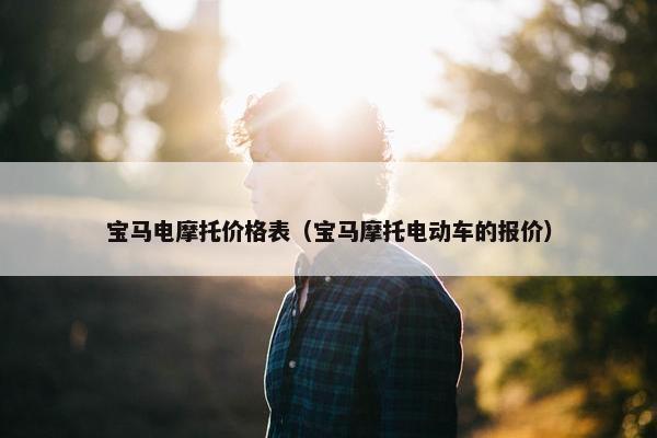 宝马电摩托价格表（宝马摩托电动车的报价）