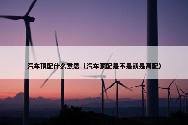 汽车顶配什么意思（汽车顶配是不是就是高配）