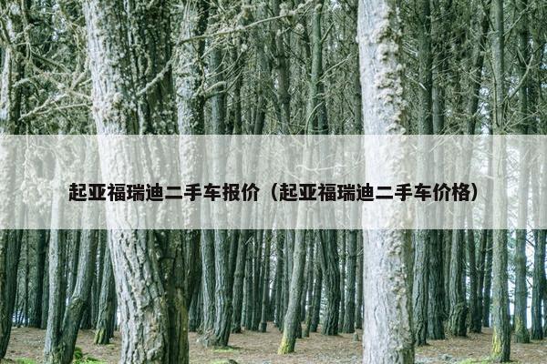 起亚福瑞迪二手车报价（起亚福瑞迪二手车价格）