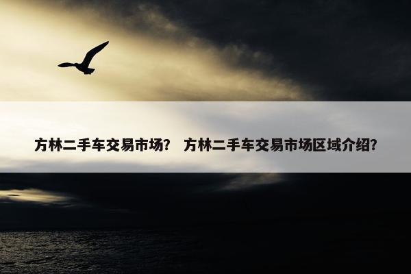 方林二手车交易市场？ 方林二手车交易市场区域介绍？