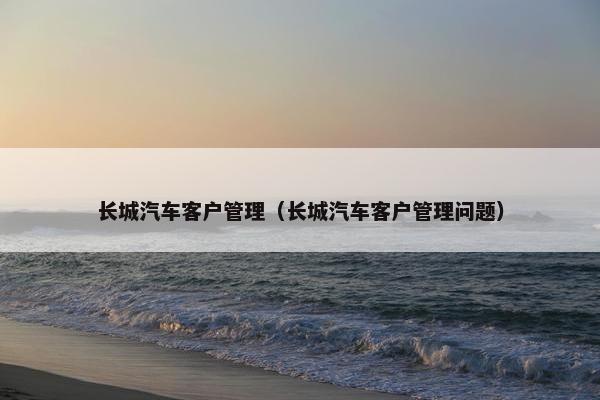 长城汽车客户管理（长城汽车客户管理问题）