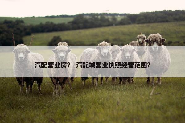 汽配营业房？ 汽配城营业执照经营范围？