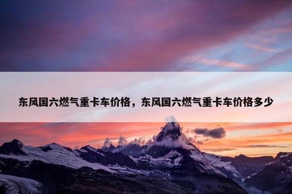 东风国六燃气重卡车价格，东风国六燃气重卡车价格多少