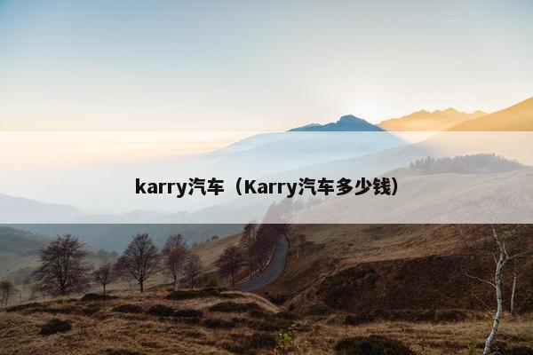 karry汽车（Karry汽车多少钱）