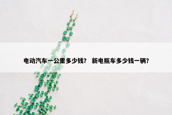 电动汽车一公里多少钱？ 新电瓶车多少钱一辆？