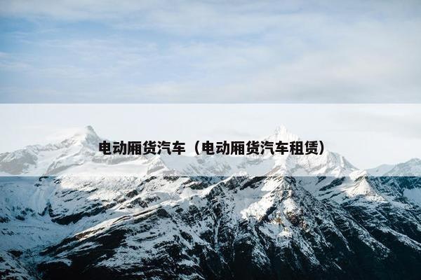 电动厢货汽车（电动厢货汽车租赁）