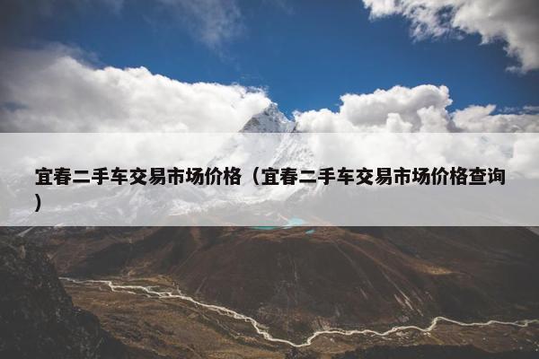 宜春二手车交易市场价格（宜春二手车交易市场价格查询）