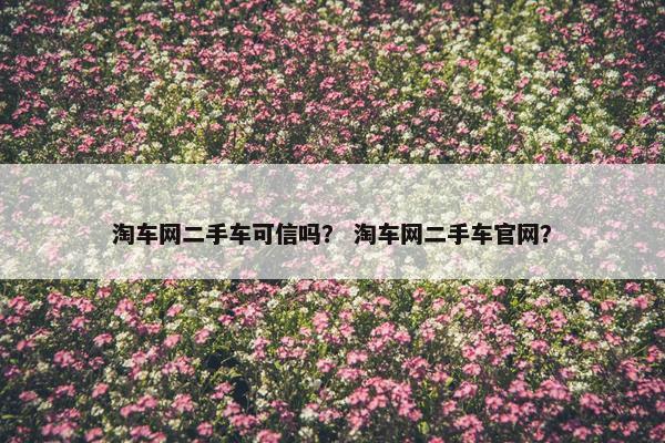 淘车网二手车可信吗？ 淘车网二手车官网？