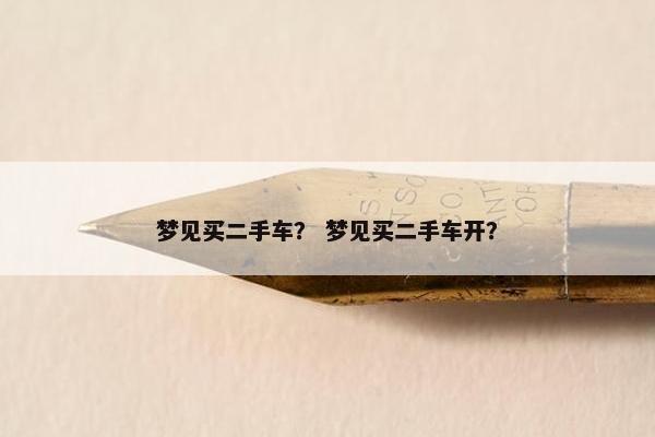 梦见买二手车？ 梦见买二手车开？