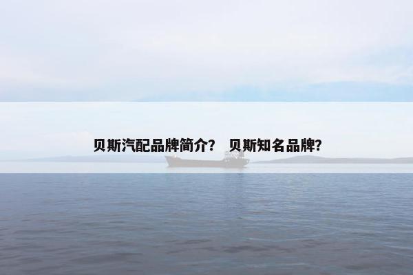 贝斯汽配品牌简介？ 贝斯知名品牌？