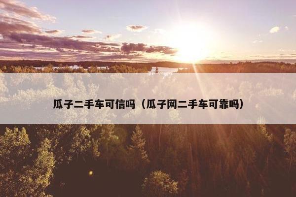 瓜子二手车可信吗（瓜子网二手车可靠吗）