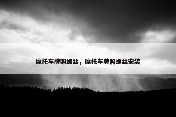 摩托车牌照螺丝，摩托车牌照螺丝安装