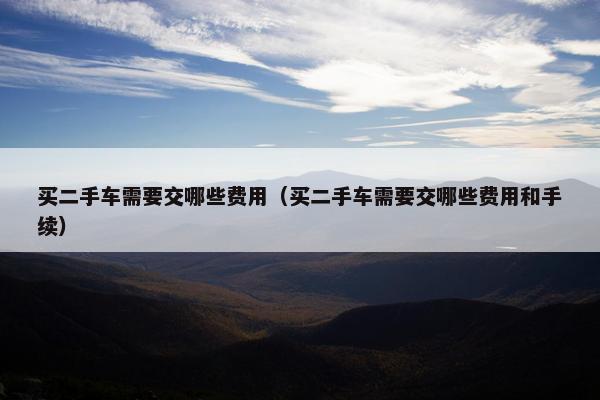 买二手车需要交哪些费用（买二手车需要交哪些费用和手续）
