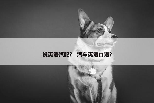 说英语汽配？ 汽车英语口语？