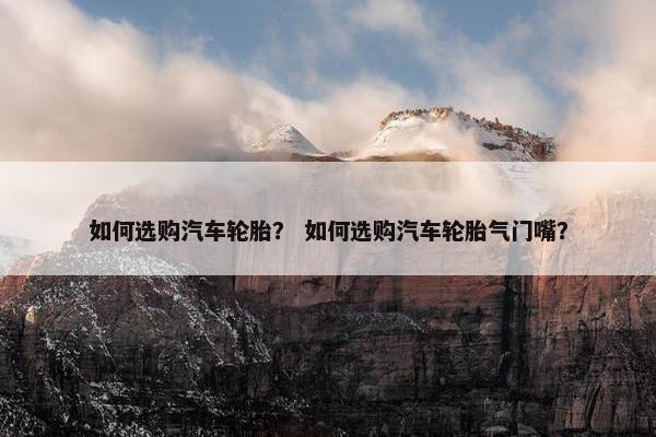 如何选购汽车轮胎？ 如何选购汽车轮胎气门嘴？
