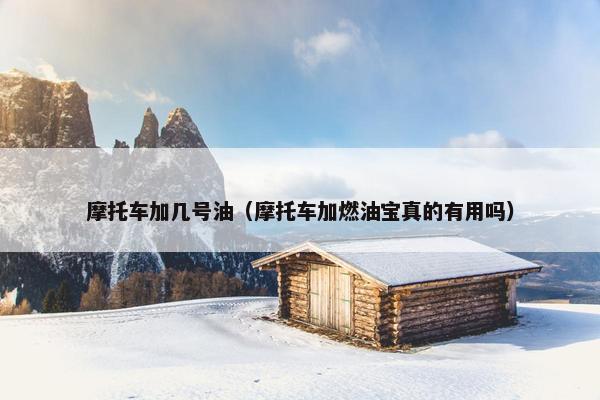 摩托车加几号油（摩托车加燃油宝真的有用吗）