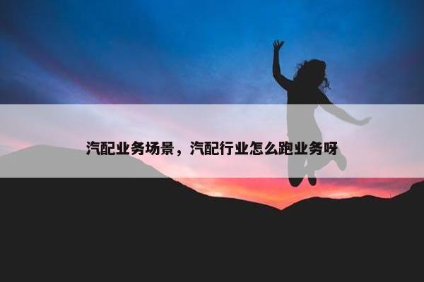 汽配业务场景，汽配行业怎么跑业务呀