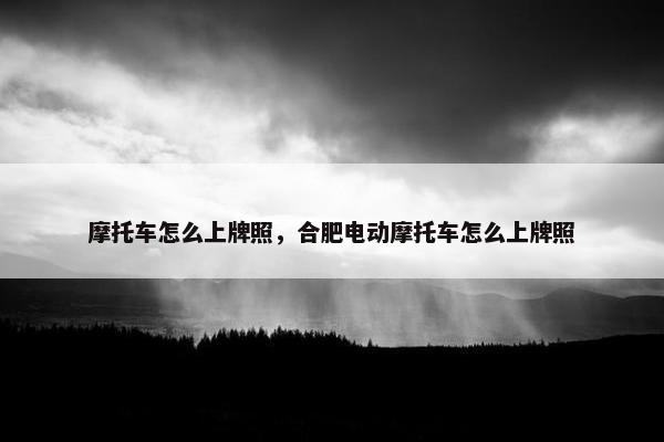 摩托车怎么上牌照，合肥电动摩托车怎么上牌照