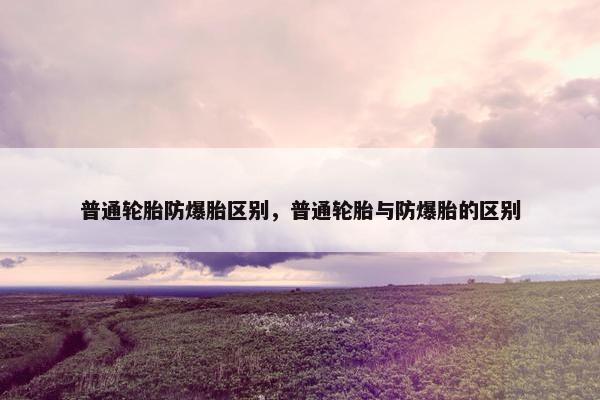 普通轮胎防爆胎区别，普通轮胎与防爆胎的区别